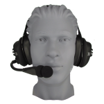 HD300-RBF Behind the Head Rubberized Electret Mic Headset with Flex Boom and PTT